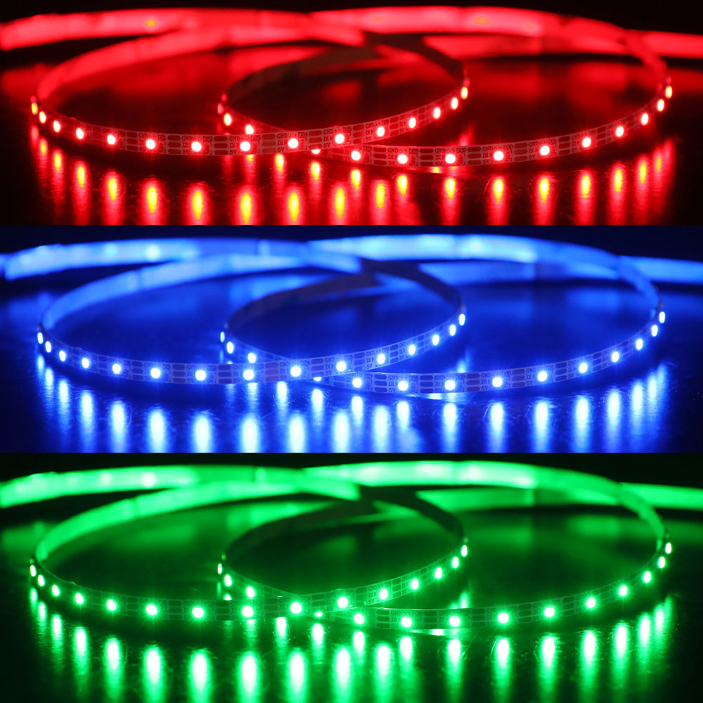 SK6805(Similar to SK6812) SMD2427 RGB 90LEDS/M DC5V Ultra Slim 5MM-Wide Digital Intelligent Addressable LED Strip Lights - 1m/3.28ft per roll SK6805(Similar to SK6812) SMD2427 RGB 90LEDS/M DC5V Ultra Slim 5MM-Wide Digital Intelligent Addressable LED Strip Lights - 1m/3.28ft per roll